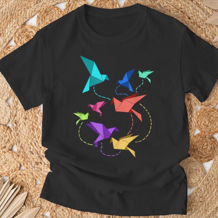 Origami Birds Pleated Kirigami Paper Crane Bird T-Shirt Geschenke für alte Männer