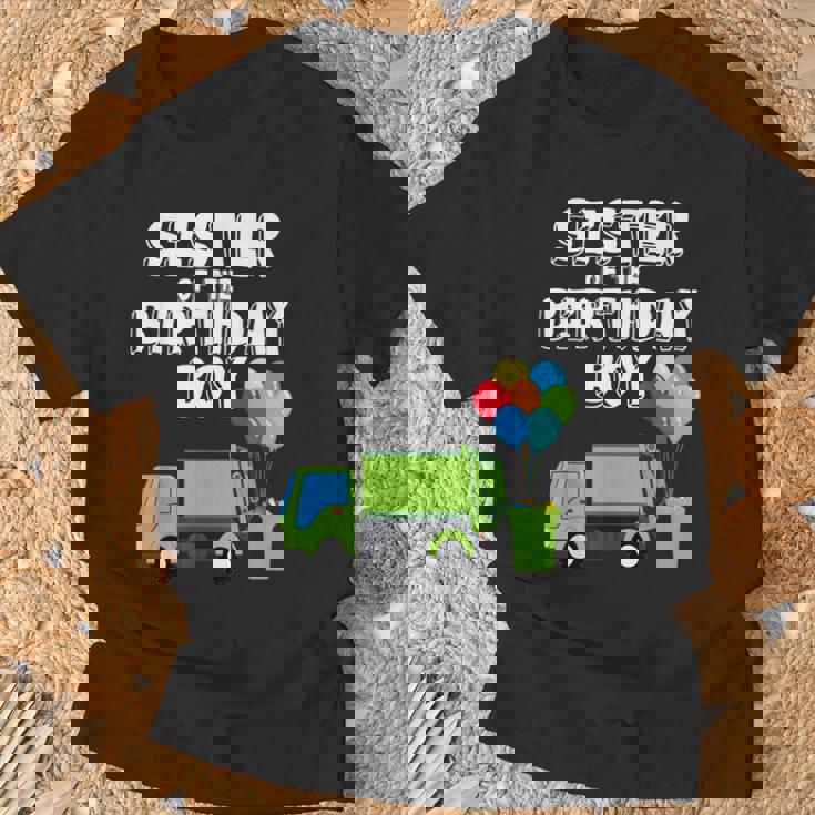 Garbage Truck Sister Birthday Boy Balloons Birthday Party Camiseta unisex Regalos para ancianos
