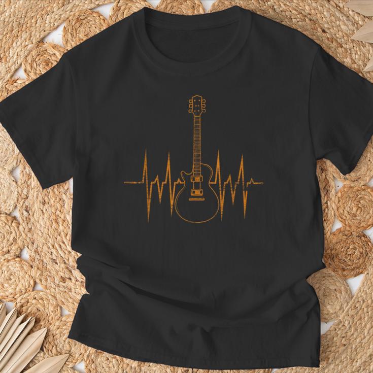 For Guitarists Heartbeat Guitar T-Shirt Geschenke für alte Männer