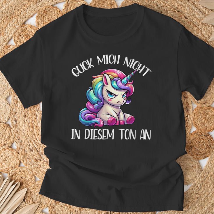 Guck Mich Nicht In Diesem Ton An Einhorn T-Shirt Geschenke für alte Männer