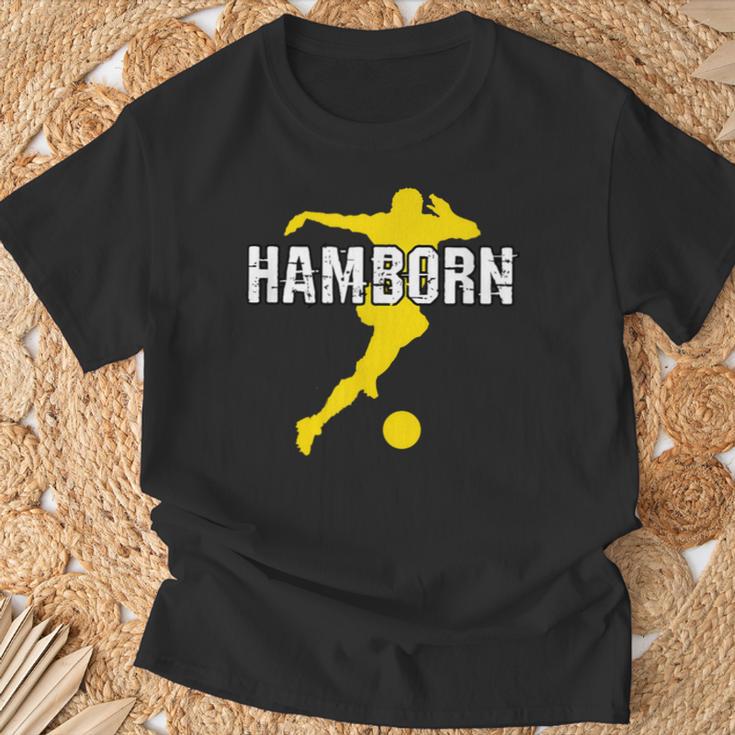 Hamborn Football Kicken Fan Nrw Stadium Yellow T-Shirt Geschenke für alte Männer