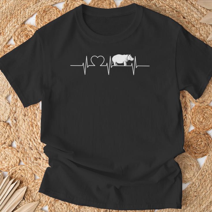 Hippo Heartbeat Hippo Hippo T-Shirt Geschenke für alte Männer