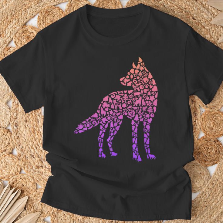 Howling Wolf Children's Wolf Silhouette Women's Wolves Girls T-Shirt Geschenke für alte Männer