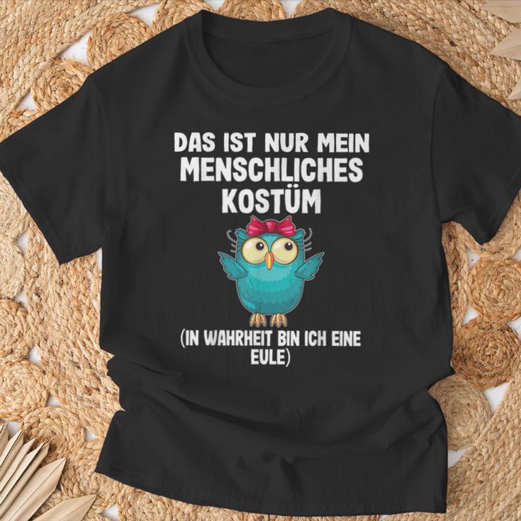 This Is My Human Costume Owl T-Shirt Geschenke für alte Männer