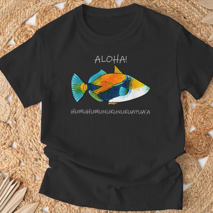 Humuhumunukuapua'a Olelo Hawaiian Reef Triggerfish T-Shirt Geschenke für alte Männer