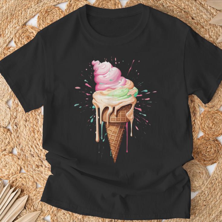 Ice Cream Melting Ice Cream Cone In Pastel Colours T-Shirt Geschenke für alte Männer