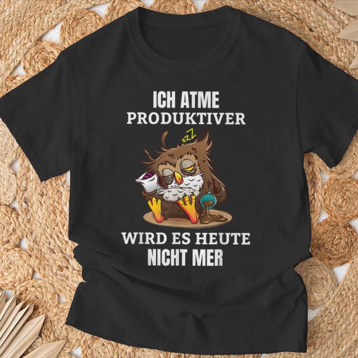 Ich Atme Produktiv Wird Es Heute Nicht Mehr Saying T-Shirt Geschenke für alte Männer