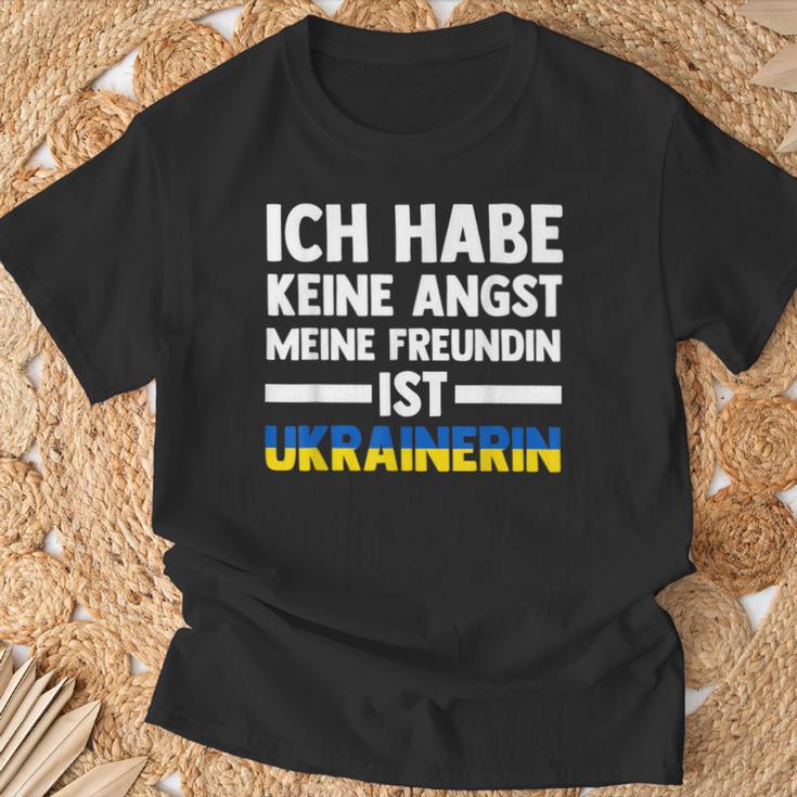 Ich Habe Keine Angst Meine Freundin Ist Ukrainer T-Shirt Geschenke für alte Männer