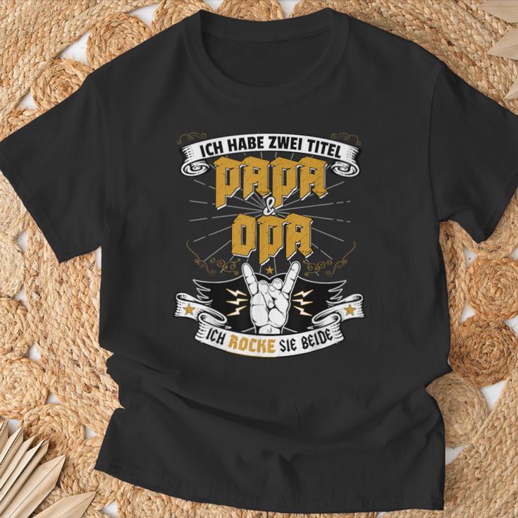 Ich Habe Zwei Titel Papa Und Opa For Dads Grandfathers S T-Shirt Geschenke für alte Männer