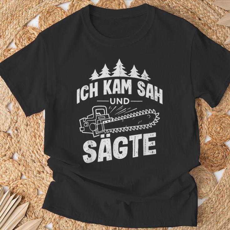 Ich Kam Sah Und Säte Chainsaw Lumberjack T-Shirt Geschenke für alte Männer