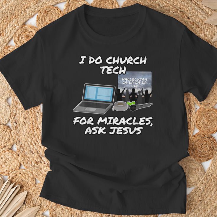 Ich Mache Church Tech Für Wunder Ask Jesus Christian T-Shirt Geschenke für alte Männer