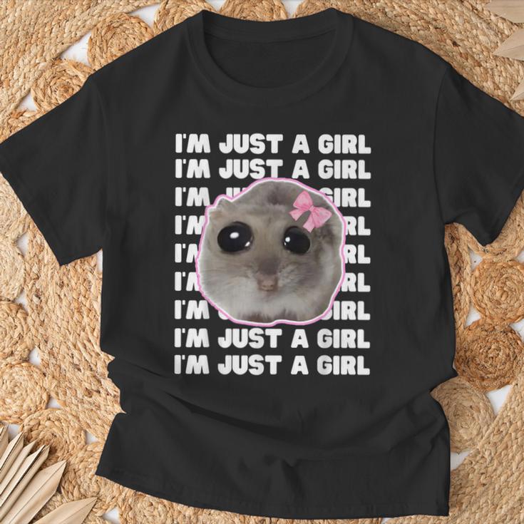 I'm Just A Girl Sad Hamster Meme T-Shirt Geschenke für alte Männer