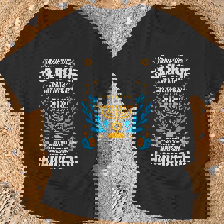 Imagine Your Cellphone Was At 10 But Lasted 8 Days Hanukkah T-Shirt Gifts for Old Men