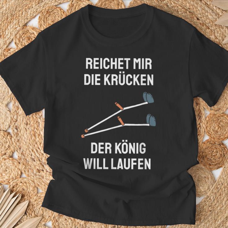 Injury Crutches Saying Gute Bessung S T-Shirt Geschenke für alte Männer