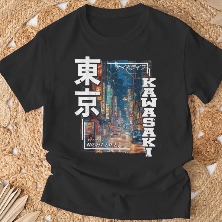 Kawasaki City Retro Japanese Aesthetic Streets Of Kawasaki T-Shirt Geschenke für alte Männer