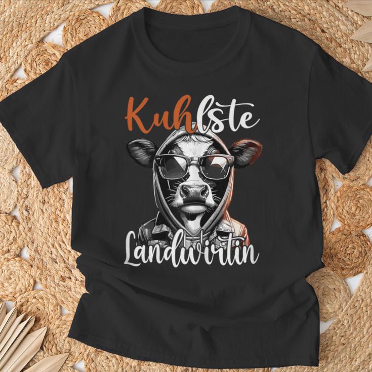 Kuhlste Landwirtin Für Landwirt Women's Farmer Cow T-Shirt Geschenke für alte Männer