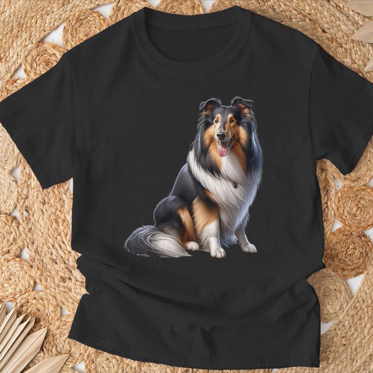 Langhaar Collie Motiv Collie T-Shirt Geschenke für alte Männer