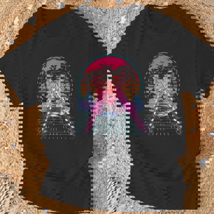Laser Cat Eyes Kitten Ufo Retro 80S Cats Lovers Camiseta unisex Regalos para ancianos