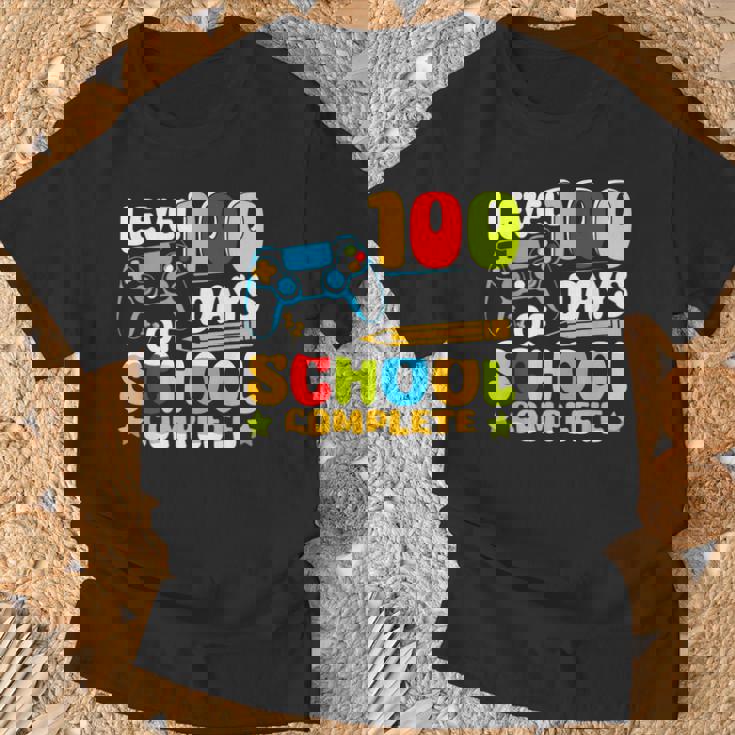 Level 100 Days Of School Completed Gaming Gamer Boy T-Shirt Gifts for Old Men