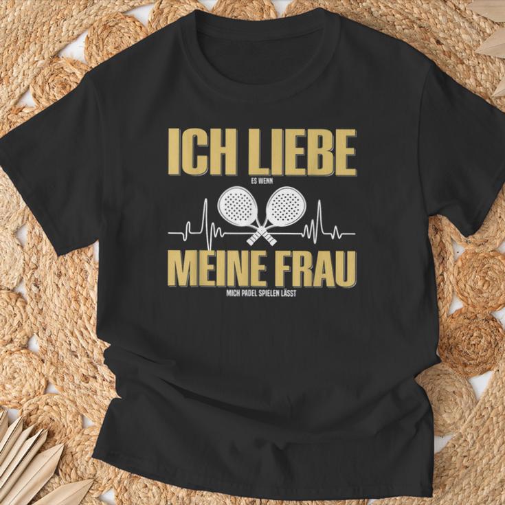 Liebe Es Wenn Meine Frauch Mich Padel Spielen Lässt T-Shirt Geschenke für alte Männer