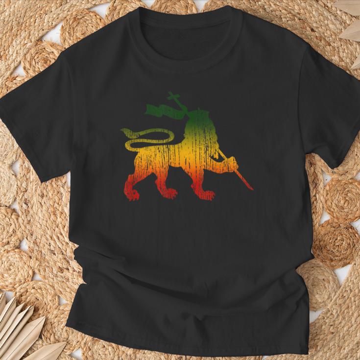 Lion Of Judah Reggae Music Rastafari Rasta T-Shirt Geschenke für alte Männer