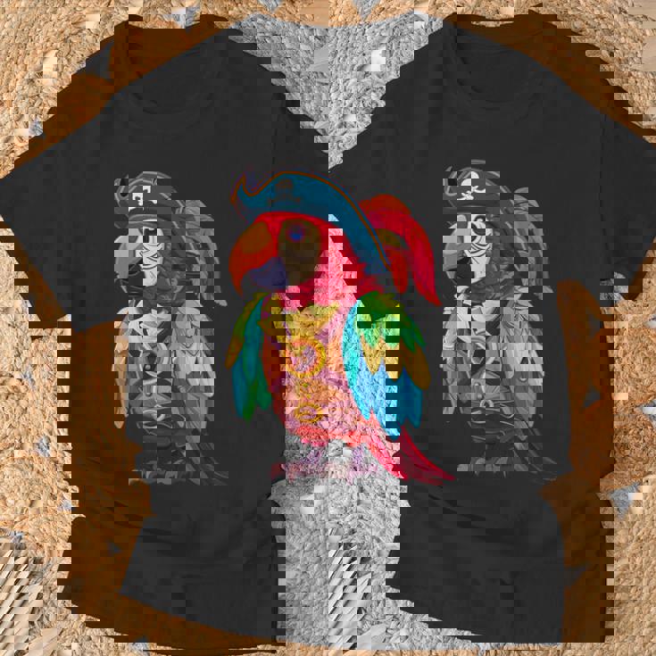 Loro Pirata Divertido Loroestido Como Pirata Camiseta unisex Regalos para ancianos