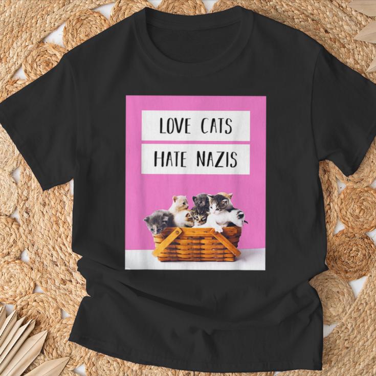 Love Cats Hate S Against Right Lives Matter T-Shirt Geschenke für alte Männer