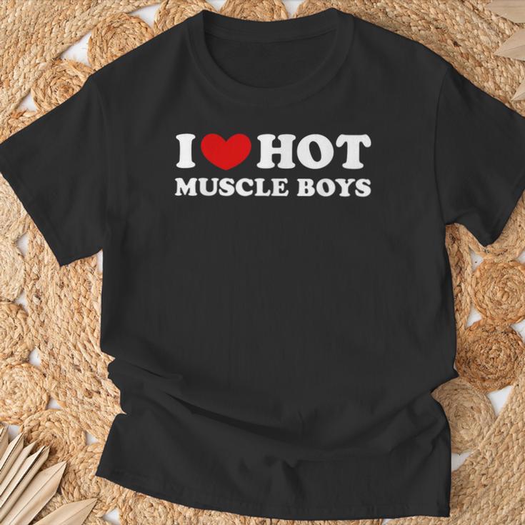 I Love Hot Muscle Boys I Love Hot Muscle Boys T-Shirt Geschenke für alte Männer