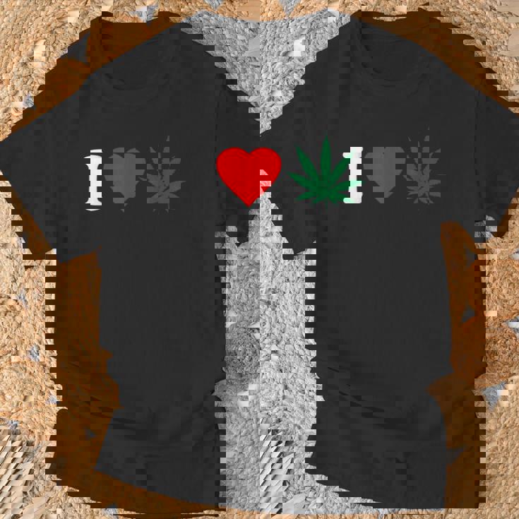 I Love Weed Camiseta unisex Regalos para ancianos