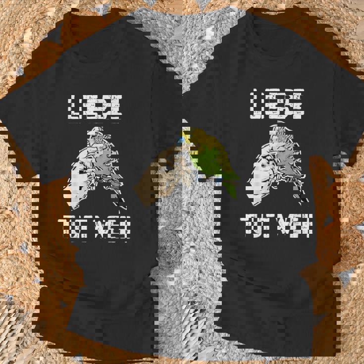 Lustiges Wellensittich Liebe Tut Weh T-Shirt Geschenke für alte Männer