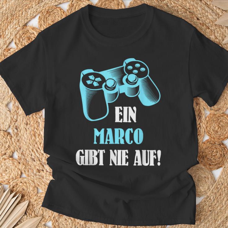 A Marco Gibt Never Up Personalised Gamer T-Shirt Geschenke für alte Männer