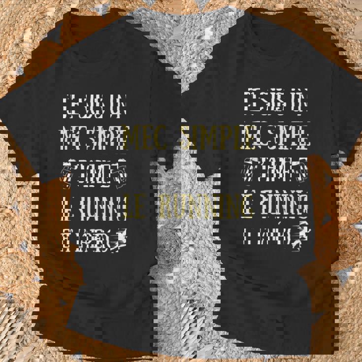 Mec Simple Running Apéro Homme Humour Course À Pied Cadeau T-Shirt Cadeaux pour les vieillards