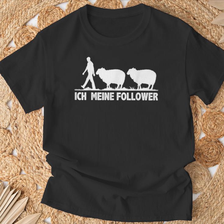 Meine Follower Sheep Saying Shepherd Farmer Woman T-Shirt Geschenke für alte Männer