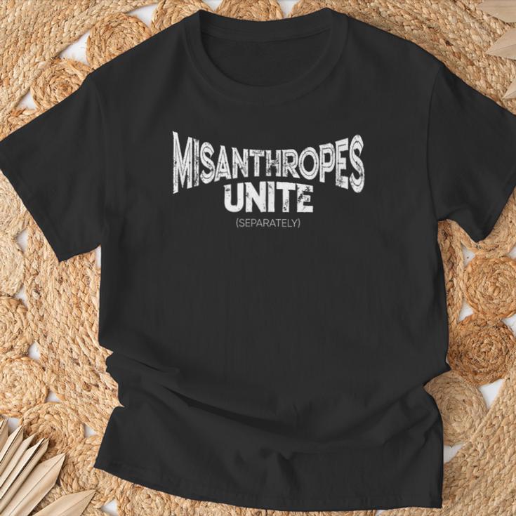 Misanthropes Unite Astociales Inverted Distressed T-Shirt Geschenke für alte Männer