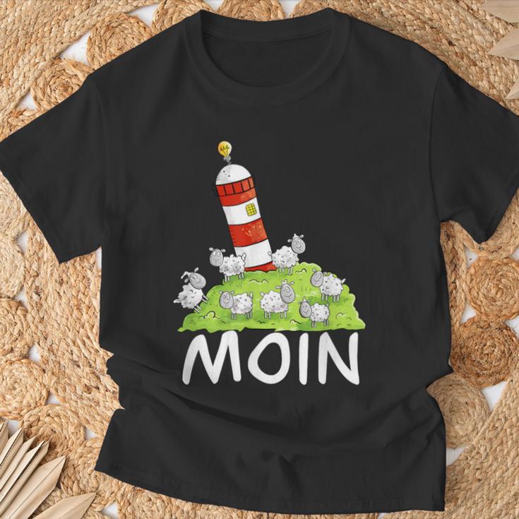 Moin North Sea Lighthouse Motif I North Sea Island Sheep T-Shirt Geschenke für alte Männer