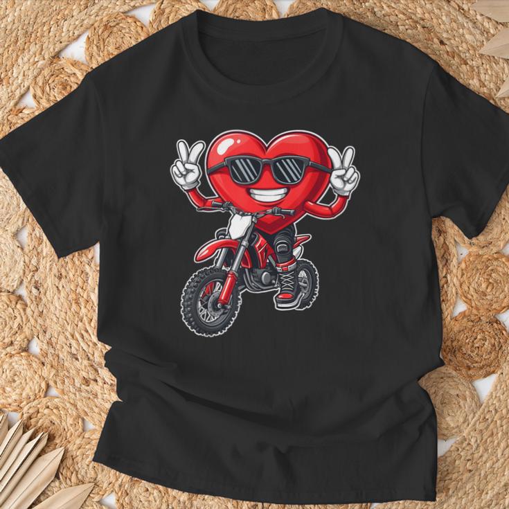 Maglietta Uomo Fruit Of The Loom Con Stampa Cuore E Moto - Girocollo In Cotone, Ideale Per Motociclisti, Vestibilità Comoda, Grigio