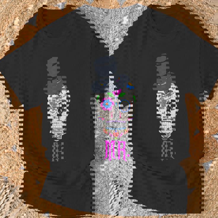 Mr Sugar Intage Avec Tête De Mort Dia De Los Muertos T-Shirt Cadeaux pour les vieillards
