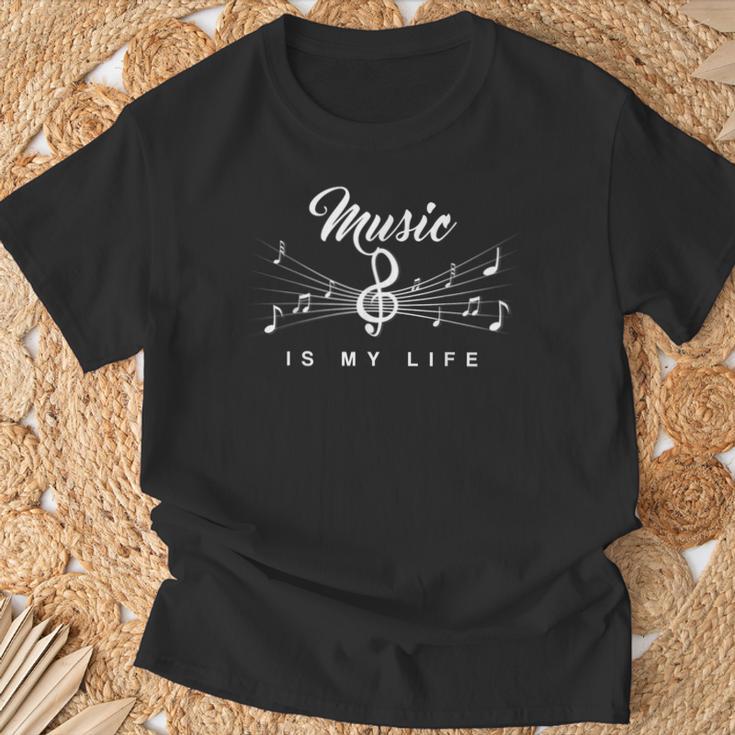 Music Is My Life Music Musician Treble Clef T-Shirt Geschenke für alte Männer