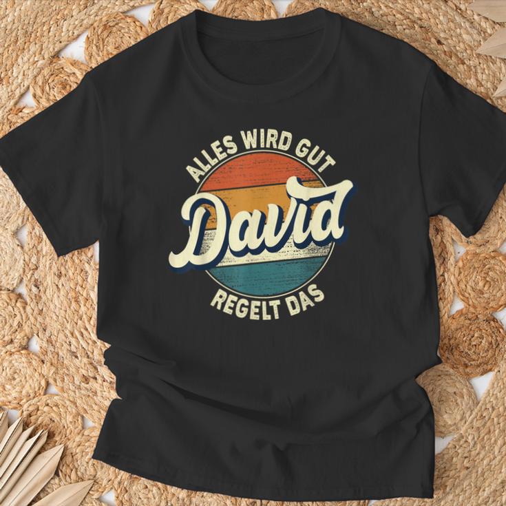 Name David Alles Wird Gut David Regelt Das S T-Shirt Geschenke für alte Männer