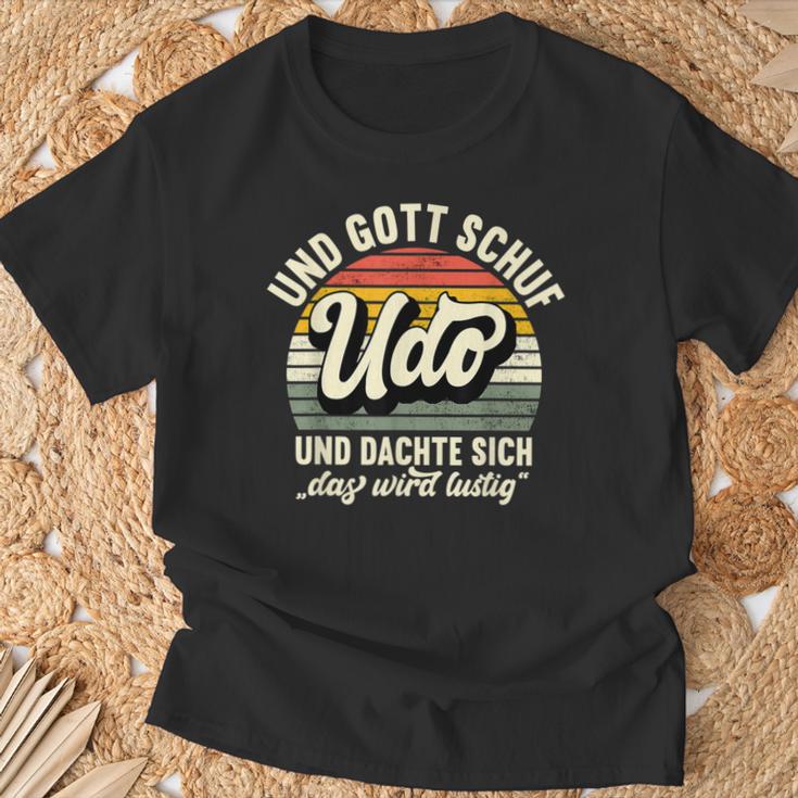 Name Udo Slogan And Gott Schuf Udo S T-Shirt Geschenke für alte Männer