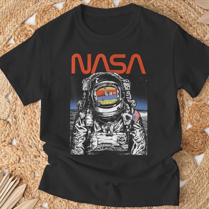 Nasaintage Astronaut Moon Walk Reflection Graphic T-Shirt Geschenke für alte Männer