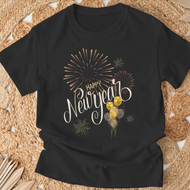 New Year's Eve Fireworks Happy New Year 2024 T-Shirt Geschenke für alte Männer