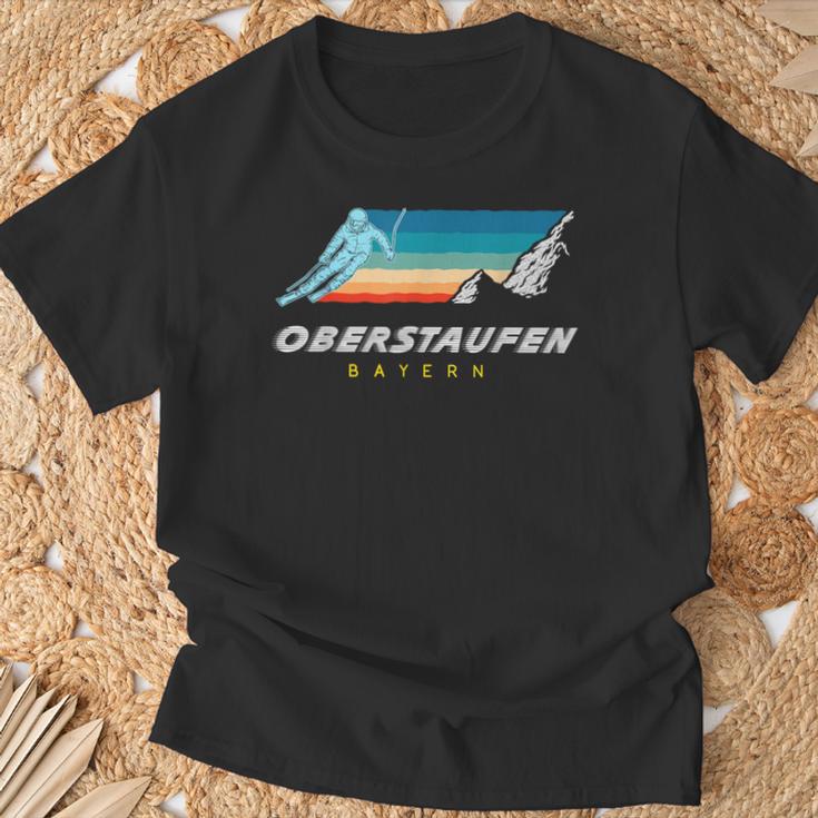 Oberstaufen Bayern Germany Retro 80S Ski T-Shirt Geschenke für alte Männer