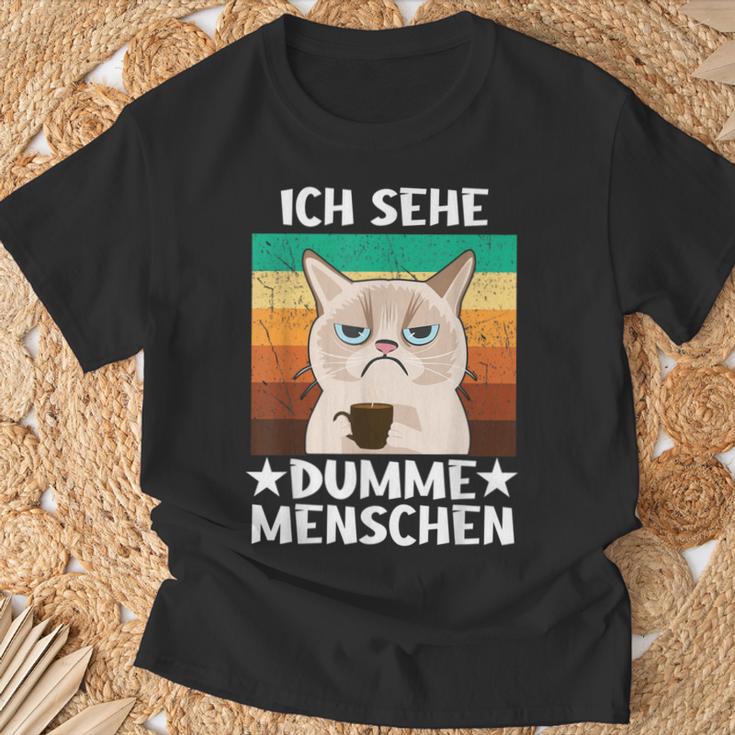 Office Humour Sarcasm Coffee Cat Ich Sehe Dupdy People T-Shirt Geschenke für alte Männer