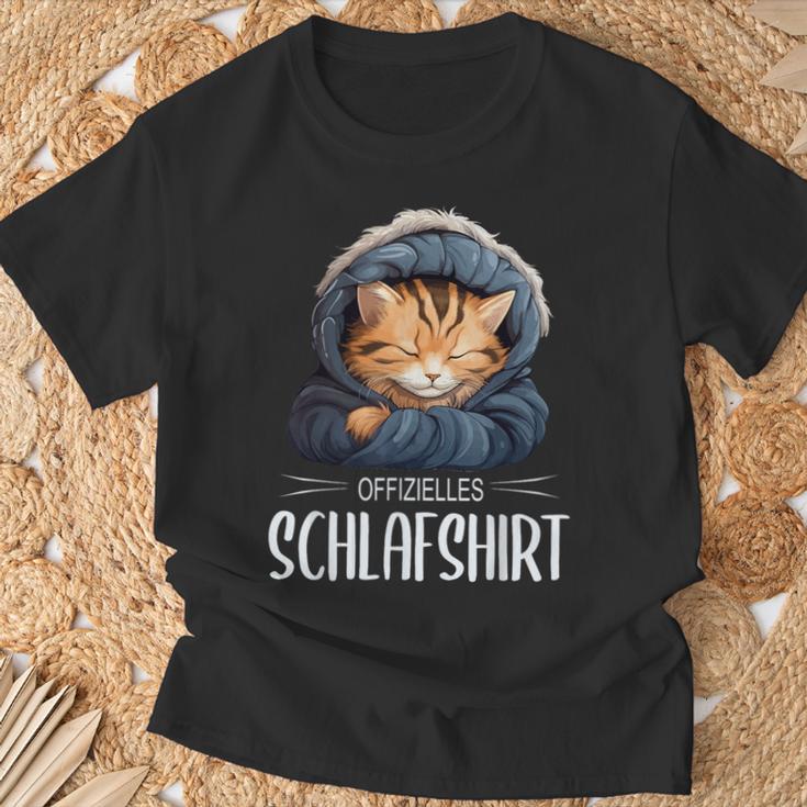 Official Sleep Kitten Pyjamas Cat T-Shirt Geschenke für alte Männer