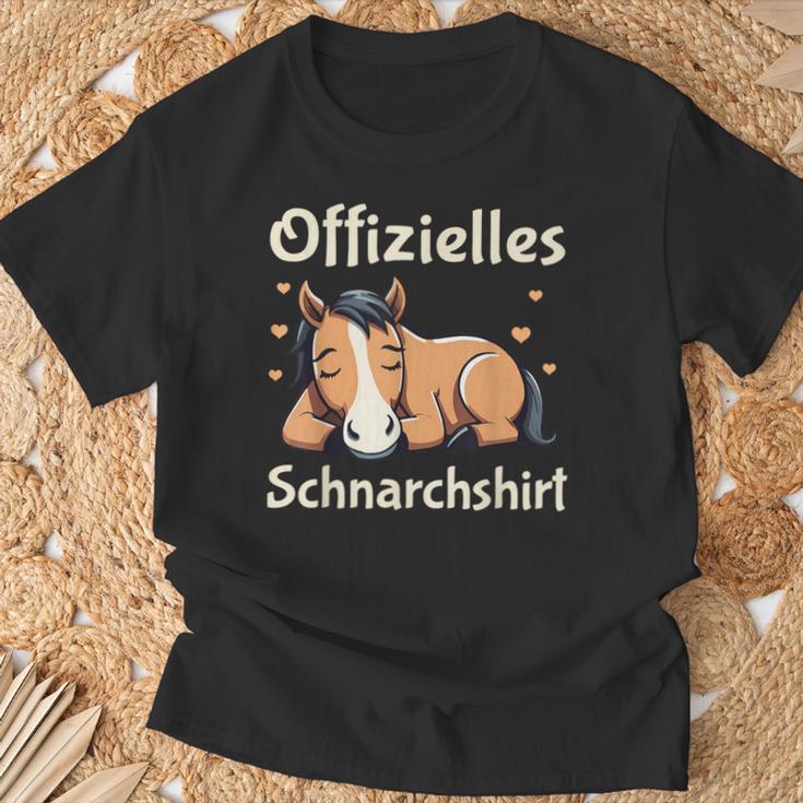 Official Snoring Pyjamas Horse Sleep T-Shirt Geschenke für alte Männer