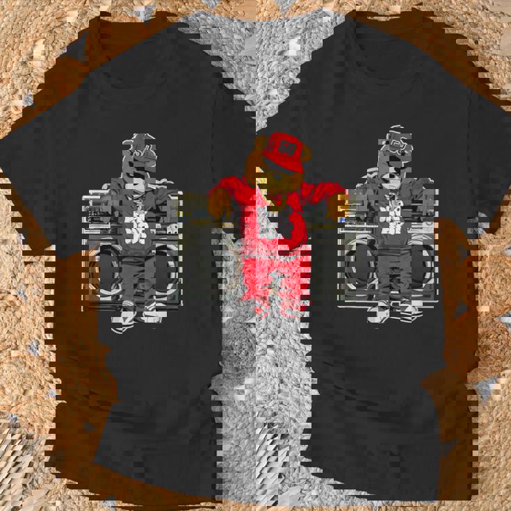 Oso Hip Hop Aniversario Graffiti Boombox De Hip Hop Camiseta unisex Regalos para ancianos