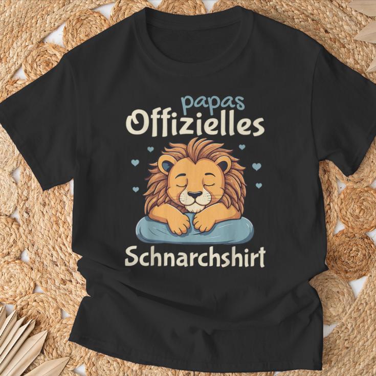 Papa Official Snoring Pyjamas Lion Sleep T-Shirt Geschenke für alte Männer