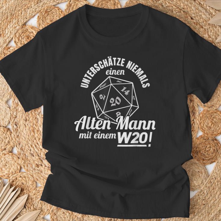 Pen Paper Fantasy Role Play D20 Slogan T-Shirt Geschenke für alte Männer