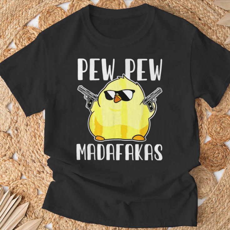 S GR8Shop Vintage Pew Pew Madafakas Motherfuckers Cat With Guns Camisa De Camiseta Gato